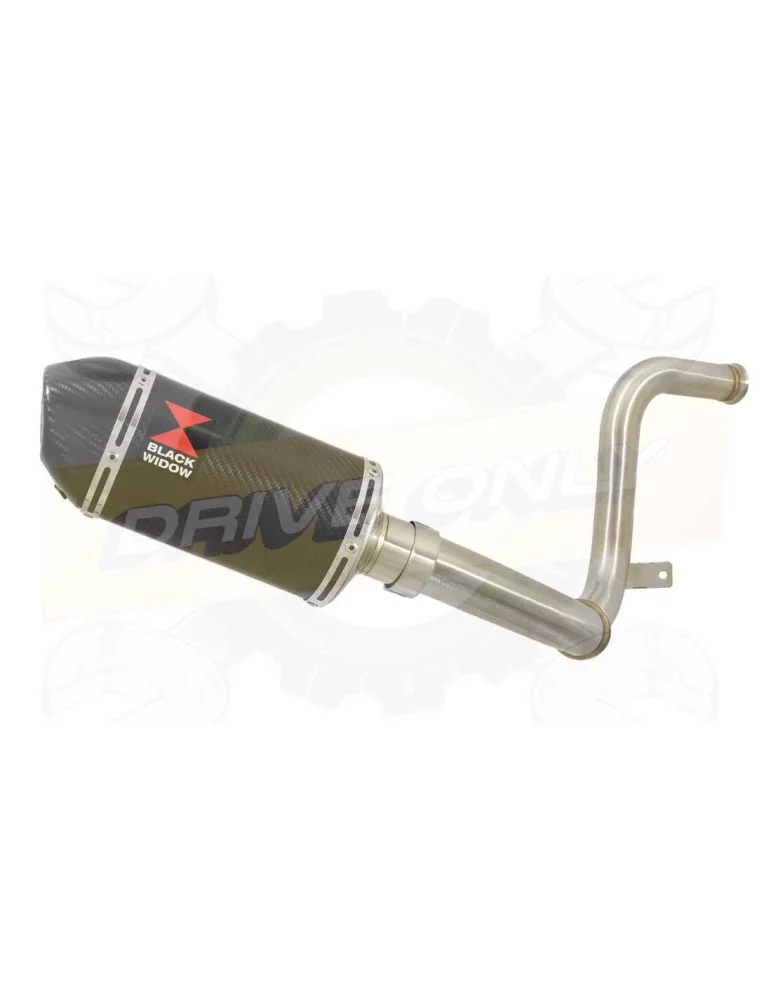 KTM Duke 125 2017-2019 Ligne Décatalysée directe + Silencieux Ovale en Carbone + Canule Carbone 200mm