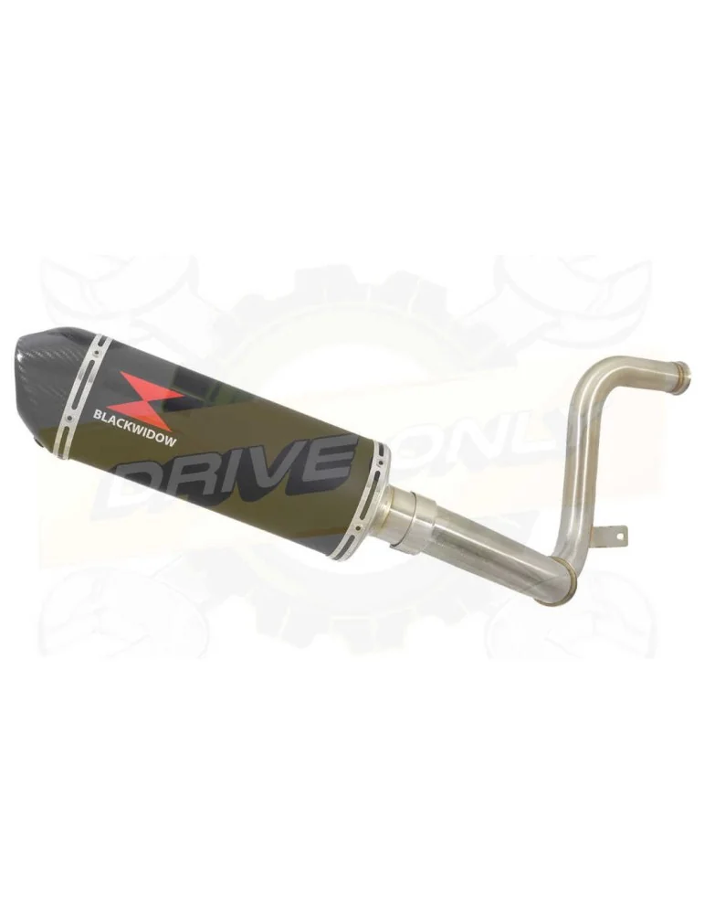 KTM Duke 125 2017-2019 Ligne Décatalysée directe + Silencieux Ovale  en Inox Noir + Canule Carbone  300mm