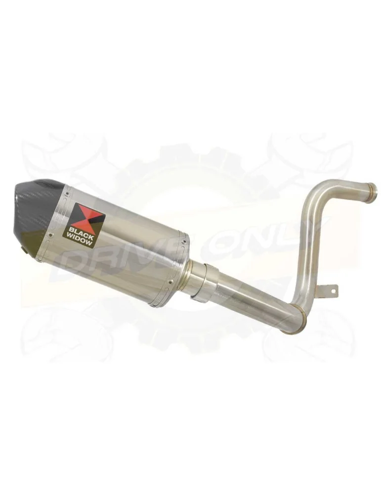 KTM Duke 125 2017-2019 Ligne Décatalysée directe + Silencieux Ovale en Inox + Canule Carbone 200mm