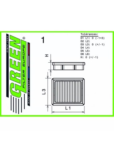 Filtre Sport Green  - VOLKSWAGEN TOUAREG I (7L) 5,0L V10 TDI 20V  R50  (2 Filters)  (10/07-04/10)