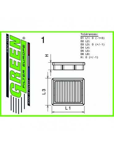 Filtre Sport Green  - VOLKSWAGEN TOUAREG I (7L) 2,5L TDI  R5  (05/03-04/10)