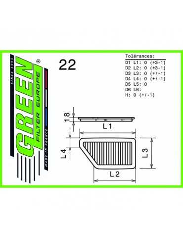 Filtre Sport Green  - MERCEDES ML (W163) 270 CDI    (00-05)