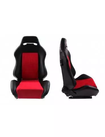 Siège Baquet Brera rabattable  Simili-Cuir Noir et Rouge
