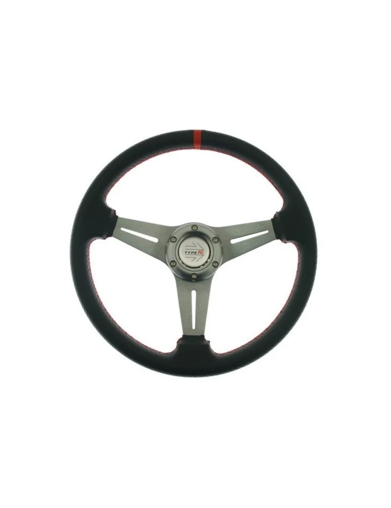 Volant tulipé sport Carbone Noir/Acier perforé 350mm