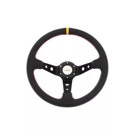 Volant tulipé sport Carbone Noir perforé 350mm - Tulipage 80mm