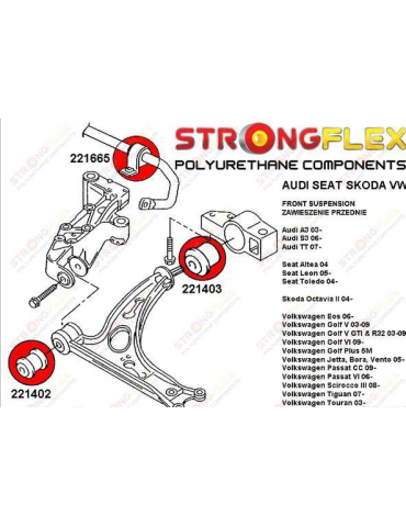 Silent-block Renforcé Polyuréthane Triangle Red Leon Standard / Cupra / R 1999 - 2005 