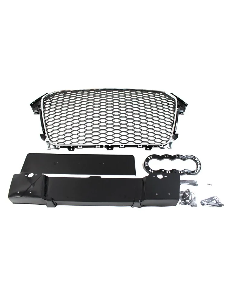 Calandre 2 Chrome/Black Look-RS4 A4 B8 Phase 2 2012 - 2015