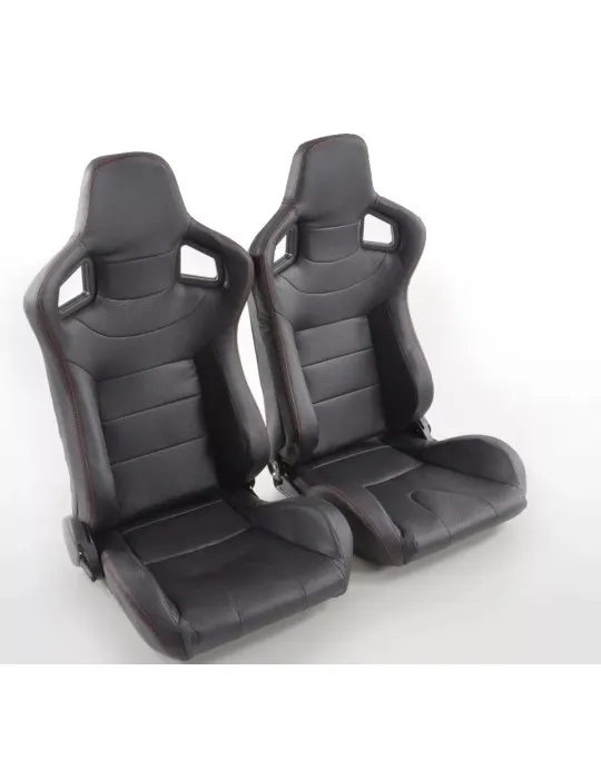 Siège Baquet FK Carbone Look Noir (Paire)
