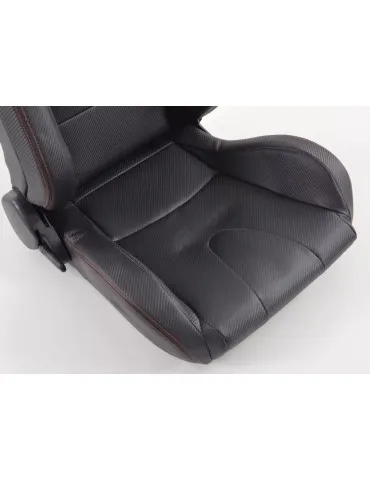 Siège Baquet FK Carbone Look Noir (Paire)