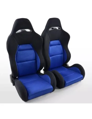 Siège Baquet FK Tissu Bleu (Paire)
