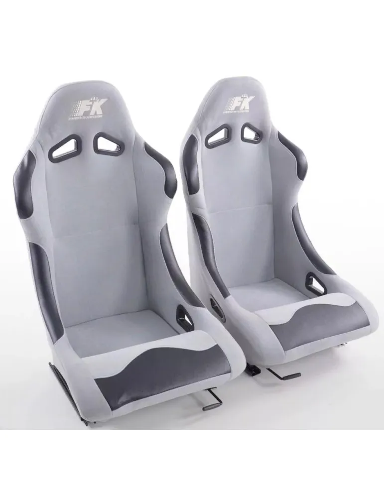 Siège Baquet Circuit FK Rallye Tissu Gris (Paire)