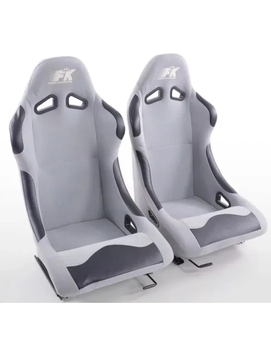 Siège Baquet Circuit FK Rallye Tissu Gris (Paire)