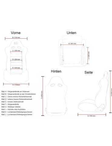 Siège Baquet FK Jaguar Similicuir Noir 2 (Paire)