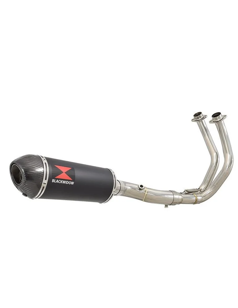 Tracer 700 2020 - 2021 Passage Bas Décatalyseur Ligne complète & Silencieux Ovale Noir En Inox + Canule En Carbone 300mm