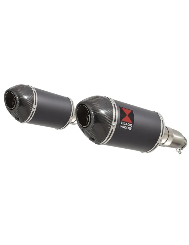 XJR1300 XJR 1300 1998 - 2006 4-2 Silencieux Kit & Silencieux Ovale Noir En Inox & Canule en Carbone 230mm