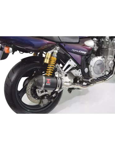 XJR1300 XJR 1300 1998 - 2006 4-2 Silencieux Kit & Silencieux Ovale Noir En Inox & Canule en Carbone 230mm