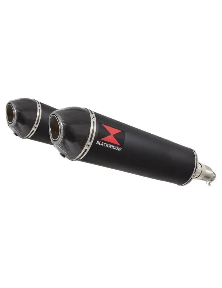 XJR1300 XJR 1300 1998 - 2006 4-2 Silencieux Kit & Silencieux Ovale Noir En Inox & Canule en Carbone