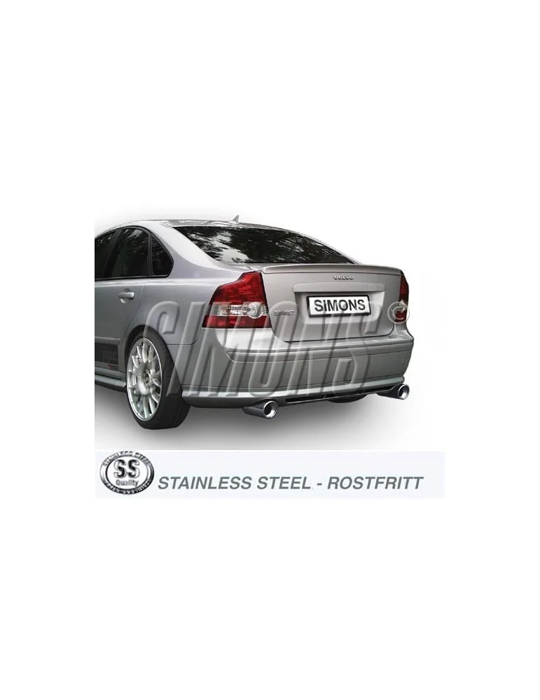 ECHAPPEMENT - Kit complet (avec racepipe 019T3BR) pour VOLVO S40/V50 Turbo T5 4 roues motrices 04+ - sortie 2x100