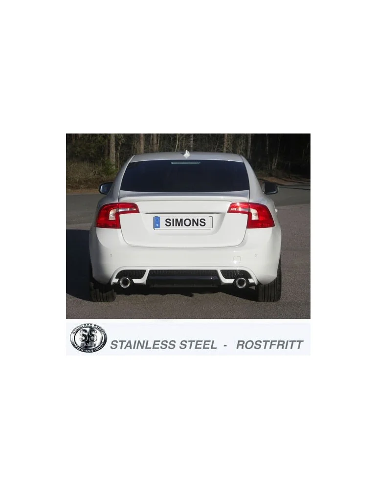 ECHAPPEMENT - Kit complet pour VOLVO S60/V60 T3-4-5-6/2.0, 2/4 roues motrices 10-18 - sortie 2x100