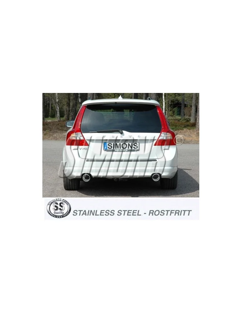 ECHAPPEMENT - Kit complet pour VOLVO V70 Diesel 2 roues motrices - sortie 2x100