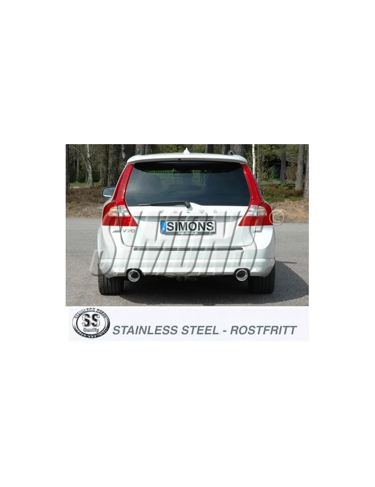 ECHAPPEMENT - Kit complet pour VOLVO V70 Diesel 4 roues motrices - sortie 2x100