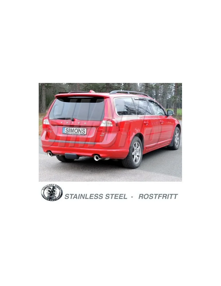 ECHAPPEMENT - Kit complet pour VOLVO V70 Turbo 4 roues motrices - sortie 2x100