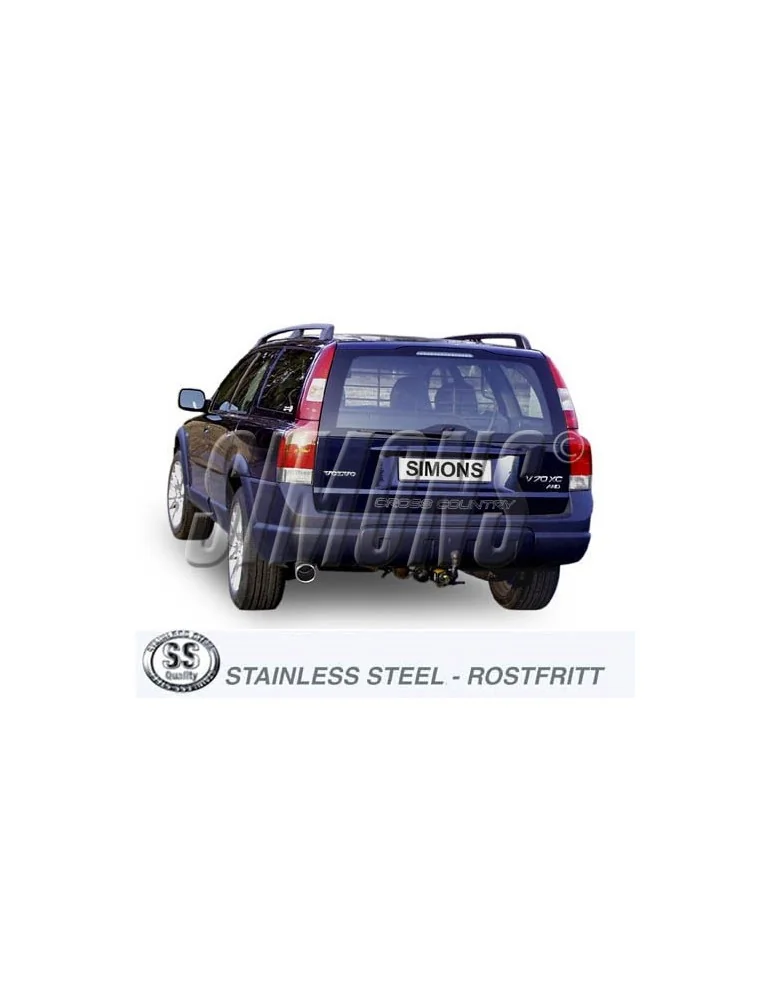 ECHAPPEMENT - Kit complet pour VOLVO V70 Turbo 4 roues motrices XC70 - sortie 1x100