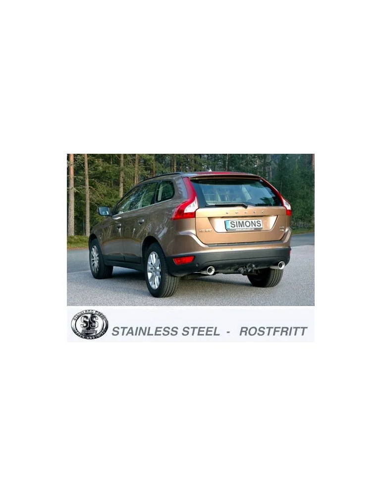 ECHAPPEMENT - Kit complet (silencieux arrière) pour VOLVO XC60 Diesel 09+  - sortie 2x100