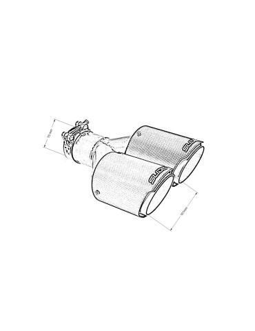 Canules Dual 2 échappement Inox/Carbone  101mm