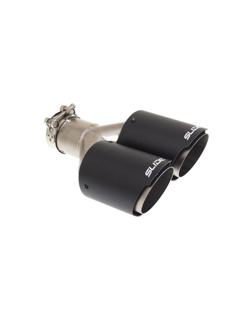 Canules Dual 2 échappement Inox/Carbone  101mm
