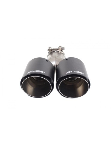 Canules Dual 2 échappement Inox/Carbone  101mm
