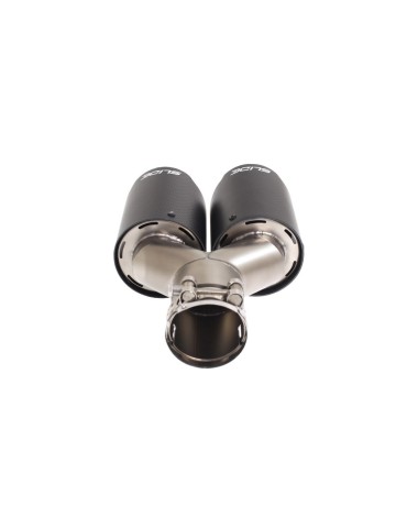Canules Dual 2 échappement Inox/Carbone  101mm