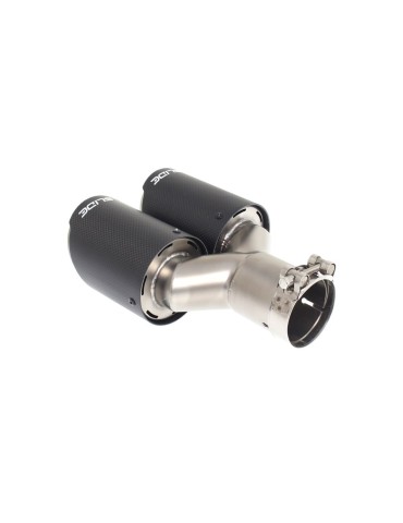 Canules Dual 2 échappement Inox/Carbone  101mm