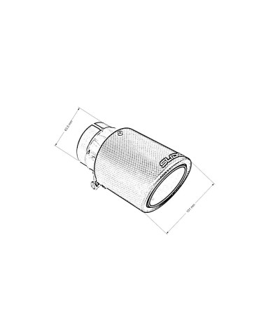 Canule 2  échappement Inox/Carbone  101mm