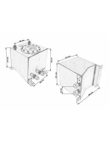 Réservoir aluminium 10L avec connecteurs AN6