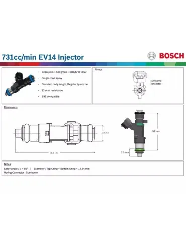 Injecteur BOSCH Nippon-Denso EV14 731CC