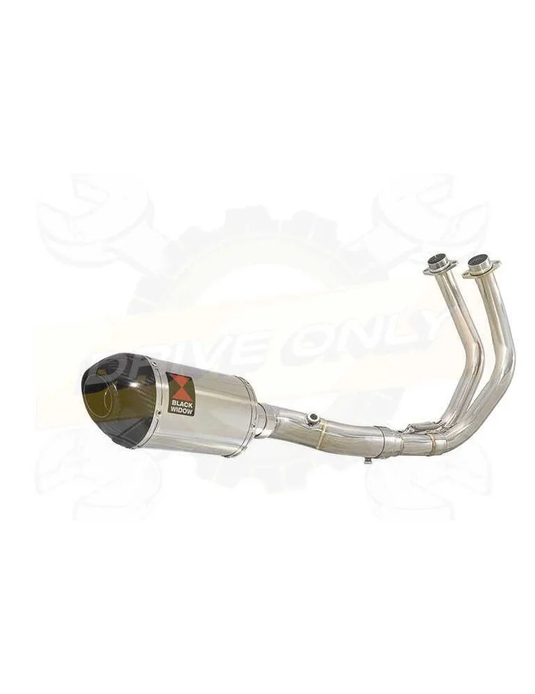 MT07 MT-07 2021-2023 Passage Bas Décatalyseur Ligne complète & Silencieux Ovale En Inox + Canule en Carbone 200mm