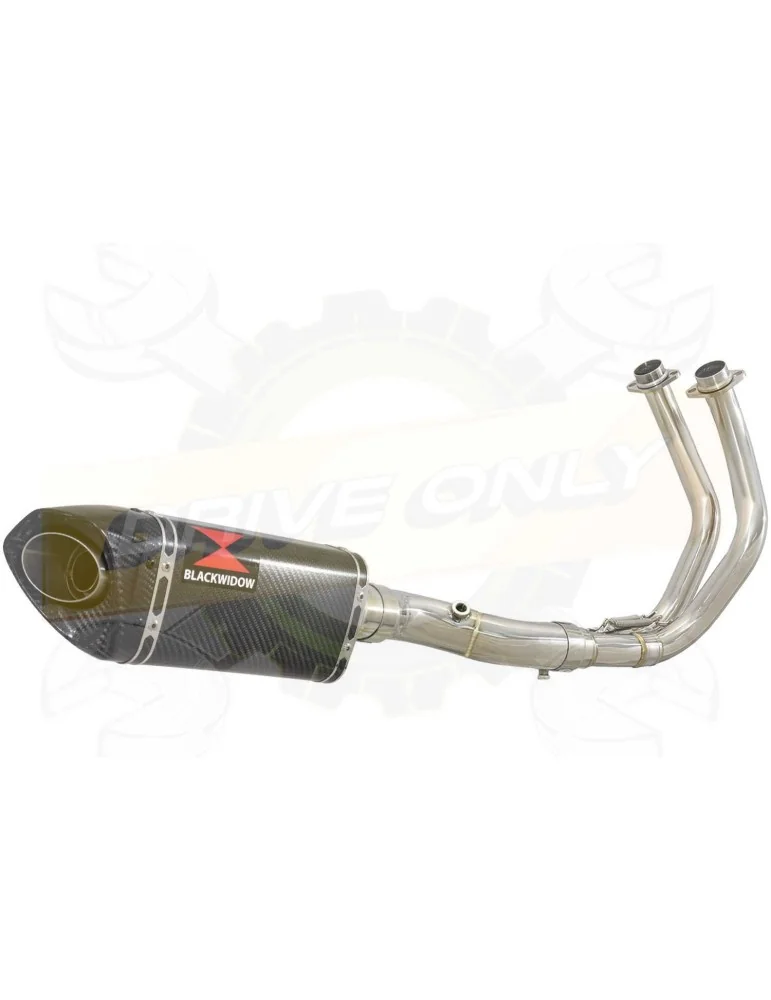 MT-07 2021-2023 Passage Bas Décatalyseur Ligne complète & Silencieux Tri Ovale En Carbone 250mm
