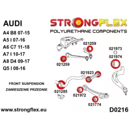 Silent block Polyuréthane Arrière Triangle de Suspension Avant Supérieur Audi A6 C7 (11-18)
