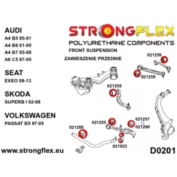  Silent block Polyuréthane Arrière Triangle de Suspension Avant Supérieur Audi A6 C7 (11-18)
