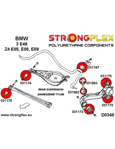  Silent block Polyuréthane de Barre stabilisatrice Arrière BMW 3 E36 90-99
