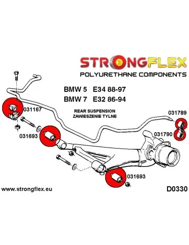  Silent block Polyuréthane de Barre stabilisatrice Arrière BMW 3 E36 90-99
