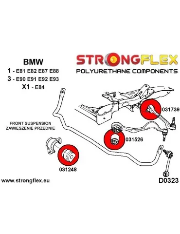  Silent block Polyuréthane Barre stabilisatrice Avant BMW 5 E61 03-10 xi xd
