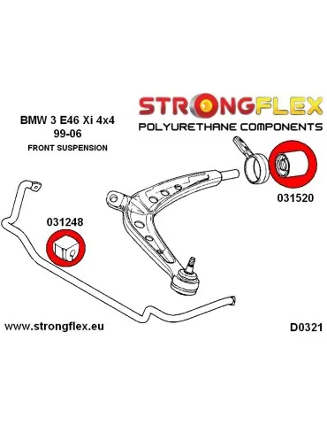  Silent block Polyuréthane Barre stabilisatrice Avant BMW 5 E61 03-10 xi xd
