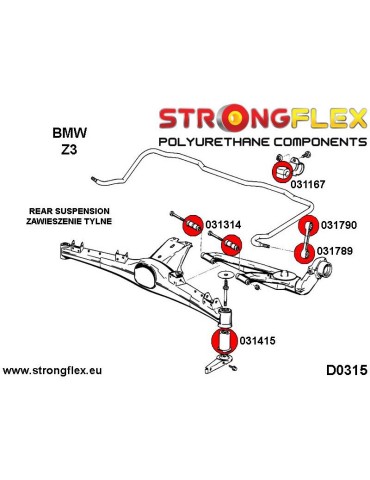  Silent block Polyuréthane SPORT Triangle Bras Arrière BMW 3 E30 82-91
