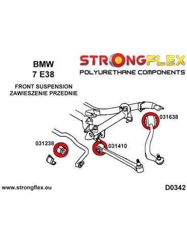  Silent block Polyuréthane SPORT Avant Inférieur  BMW 5 E28 81-88
