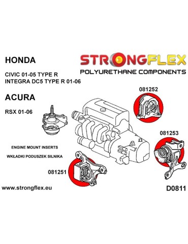  Support Moteur Inserts Avant Honda Integra DC5 01-06
