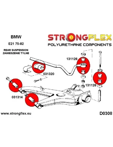  Silent block Polyuréthane SPORT Barre stabilisatrice Avant Opel GT 68-73
