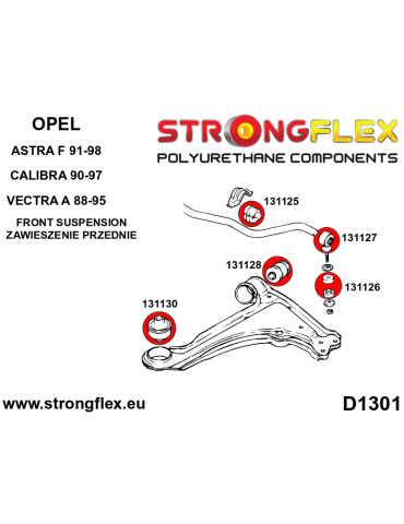  Silent block Polyuréthane SPORT Barre stabilisatrice Avant Opel Vectra
