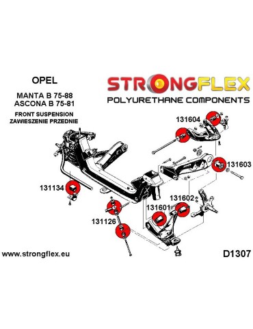  Silent block Polyuréthane SPORT Barre stabilisatrice Avant Opel Vectra A 88-95

